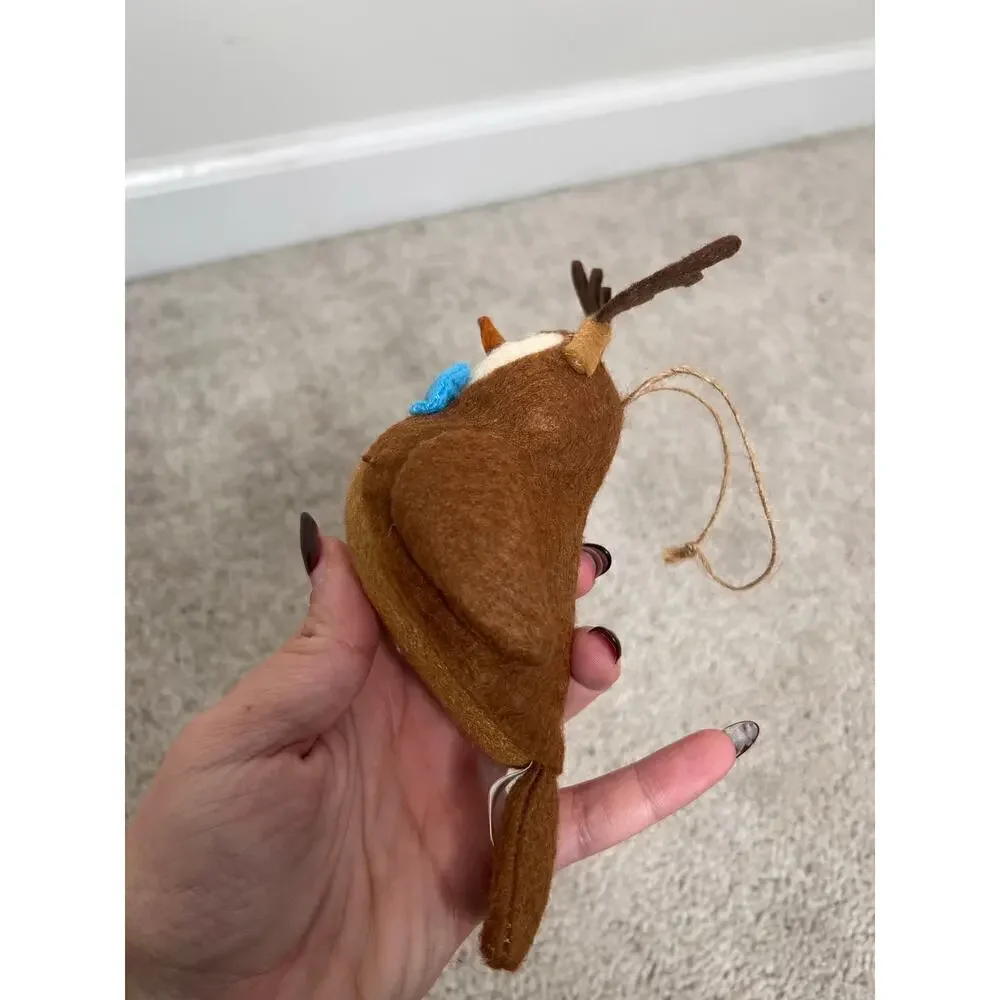 Target Bird Bucky Featherly Friends Reindeer Antlers Blue Bow Christmas Ornament